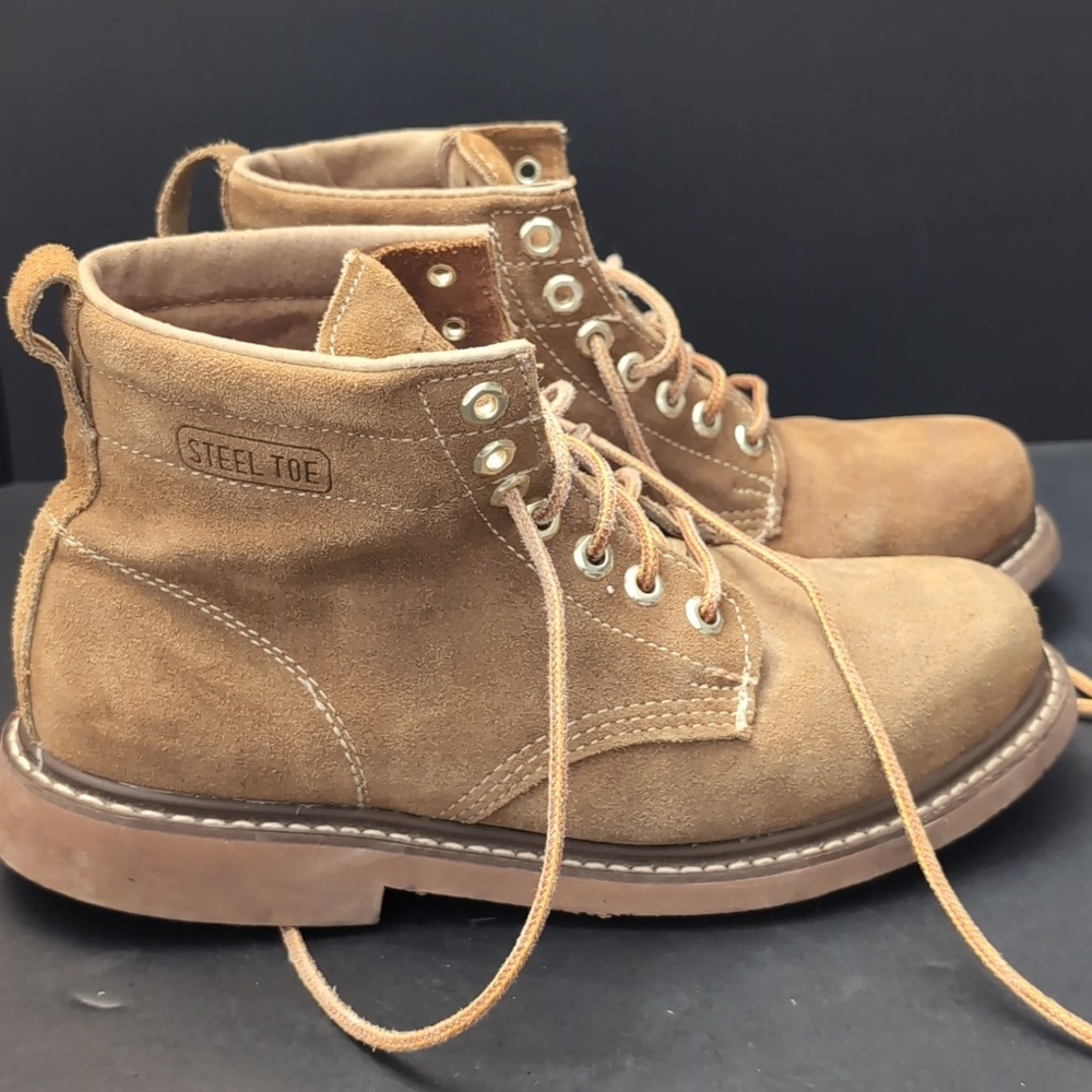 Honchos Split Leather Upper Tan Steel Toe Work Boots,8.5 E. - Picture 6 of 13